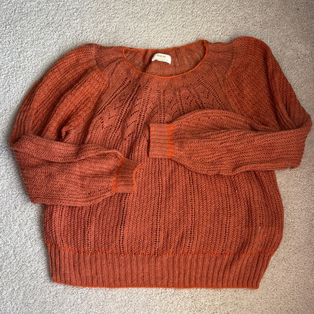 Maeve Women's Orange Knit Sweater